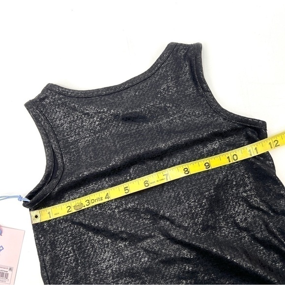 NWT MORE THAN MAGIC Girl's Black Glitter Front Knot Tank Top Size 4/5 - Picture 10 of 10